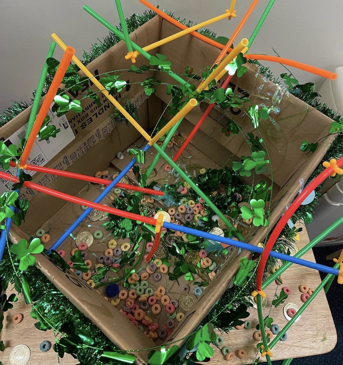 Leprechaun Trap Bird's Eye View — Cereal & Coins 🥣🪙