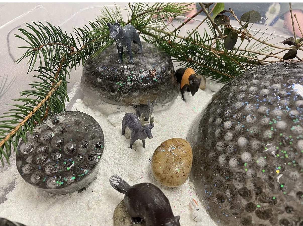 Winter Moose & Glitter Slime Domes 🫎✨