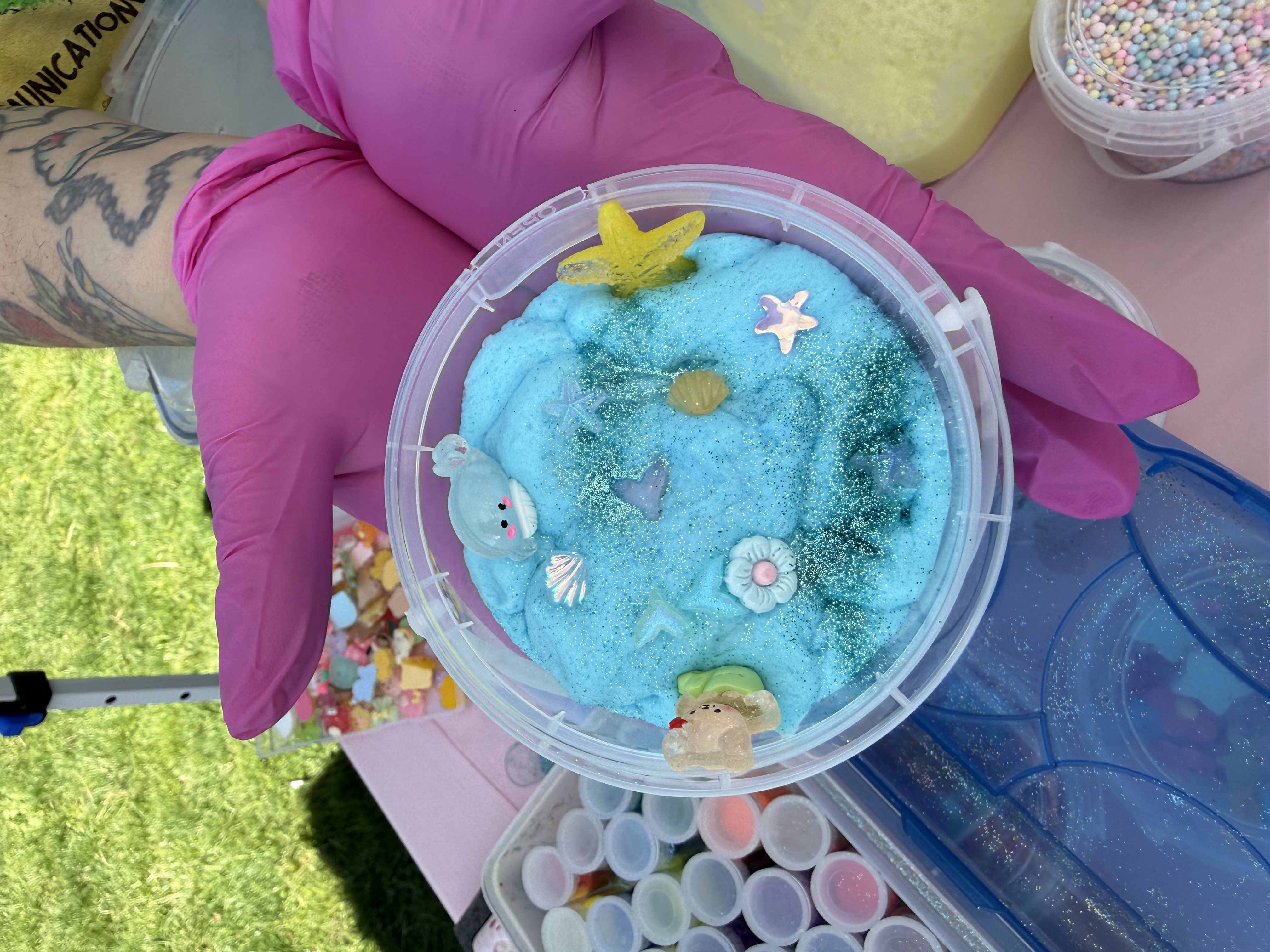 Ocean Blue Slime with Starfish & Shells 🌊🐚